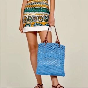 Staud Crochet Porte Tote - Blue - brand new with tags NWT
